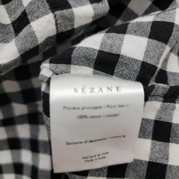 Sezane Octavia Blouse in Gingham 38 6 - Picture 8 of 9
